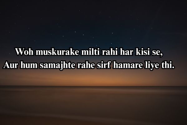 2 line heart broken shayari for girl in English