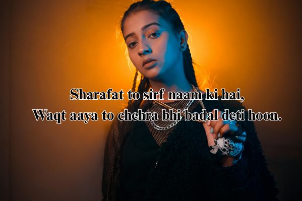 badmashi attitude shayari for girls in hindi